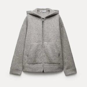 Zara Wool Oversized Zip-Up Grey XS/S